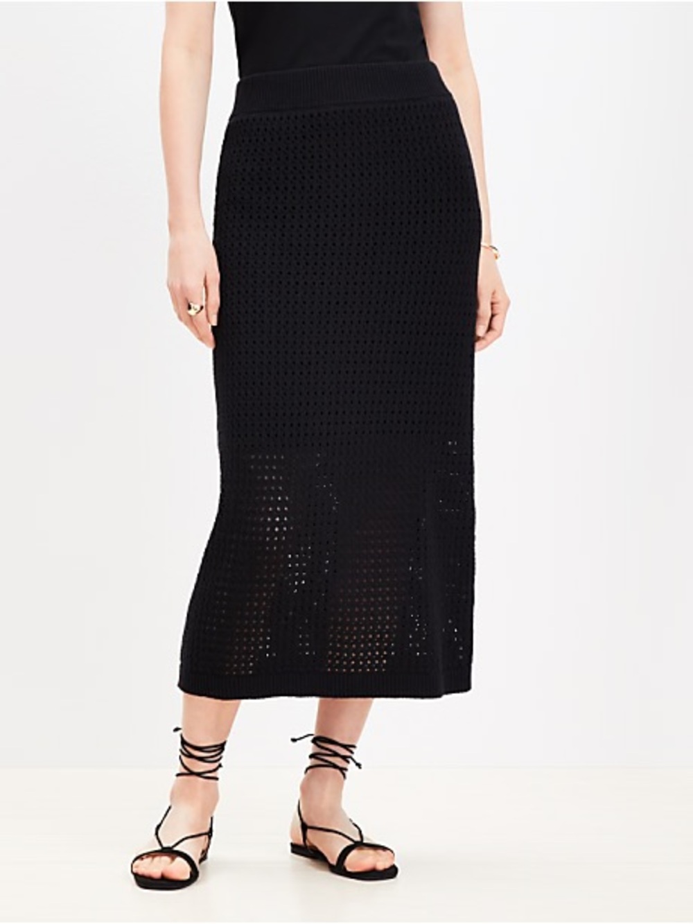 House of Harlow 1960 Knit Crochet Midi Skirt